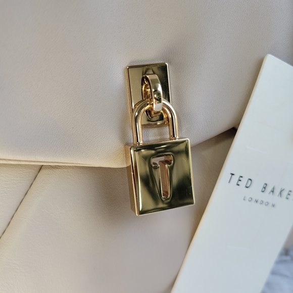 Ted Baker London Cream Top-Handle Satchel with Gold Chain Detail - Picture 4 of 13
